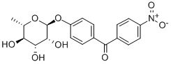 (4-((6-Deoxy-alpha-L-mannopyranosyl)oxy)phenyl)(4-nitrophenyl)methanon e Struktur