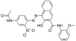 4-[[4-(acetylamino)-2-nitrophenyl]azo]-3-hydroxy-N-(2-methoxyphenyl)naphthalene-2-carboxamide Struktur