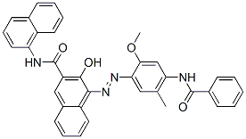 4-[[4-(benzoylamino)-2-methoxy-5-methylphenyl]azo]-3-hydroxy-N-1-naphthylnaphthalene-2-carboxamide  Struktur