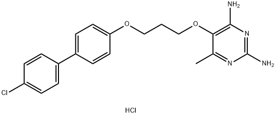 5-[3-[(4'-chloro[1,1'-biphenyl]-4-yl)oxy]propoxy]-6-methylpyrimidine-2,4-diamine hydrochloride Struktur