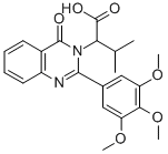 alpha-(1-Methylethyl)-4-oxo-2-(3,4,5-trimethoxyphenyl)-3(4H)-quinazoli neacetic acid Struktur