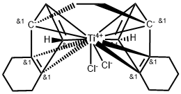 DICHLORO-(S,S)-ETHYLENEBIS-(4,5,6,7-TETRAHYDRO-1-INDENYL)-TITANIUM(IV) Struktur