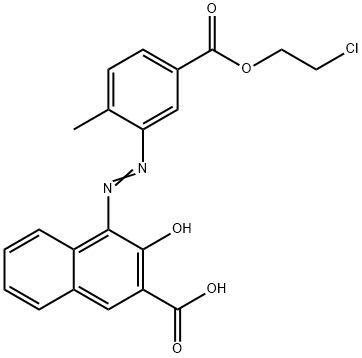 4-[[5-[(2-chloroethoxy)carbonyl]-o-tolyl]azo]-3-hydroxy-2-naphthoic acid Struktur