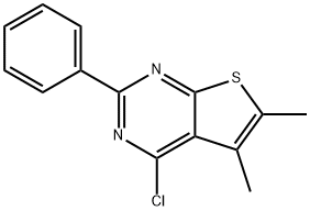 4-CHLORO-5,6-DIMETHYL-2-PHENYLTHIENO[2,3-D]PYRIMIDINE Struktur