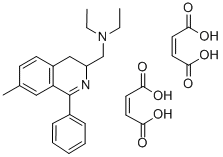 3-Isoquinolinemethanamine, 3,4-dihydro-N,N-diethyl-7-methyl-1-phenyl-,  (Z)-2-butenedioate(1:2) Struktur