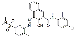 N-(4-chloro-2-methylphenyl)-4-[[5-[(dimethylamino)sulphonyl]-2-methylphenyl]azo]-3-hydroxynaphthalene-2-carboxamide Struktur