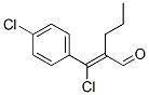 2-[chloro(4-chlorophenyl)methylene]valeraldehyde Struktur