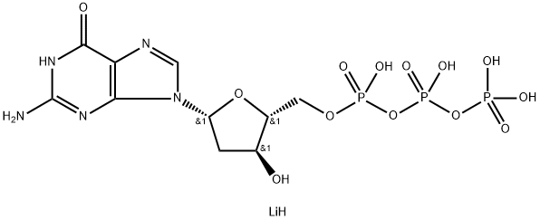 Guanosine 5'-(tetrahydrogen triphosphate), 2'-deoxy-, tetralithium salt Struktur