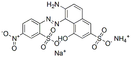 ammonium sodium 6-amino-4-hydroxy-5-[(4-nitro-2-sulphonatophenyl)azo]naphthalene-2-sulphonate Struktur