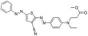 3-[Ethyl[4-(3-cyano-5-phenylazo-2-thienylazo)phenyl]amino]propionic acid methyl ester Struktur