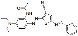 N-[2-[3-Cyano-5-(phenylazo)-2-thienylazo]-5-(diethylamino)phenyl]acetamide Struktur