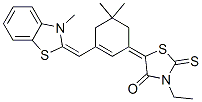 5-[5,5-dimethyl-3-[(3-methyl-(3H)-benzothiazol-2-ylidene)methyl]cyclohex-2-en-1-ylidene]-3-ethyl-2-thioxothiazolidin-4-one Struktur