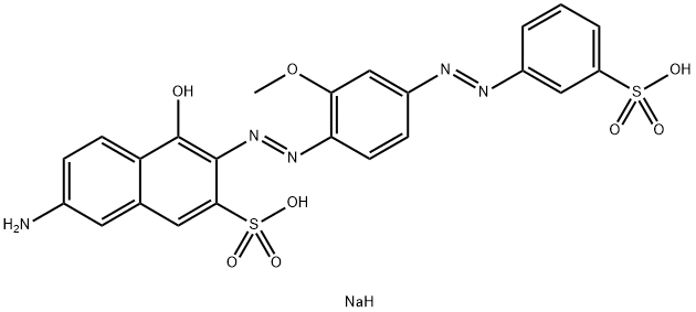 7-amino-4-hydroxy-3-[[2-methoxy-4-[(3-sulphophenyl)azo]phenyl]azo]naphthalene-2-sulphonic acid, sodium salt Struktur