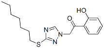 2-[3-(heptylthio)-1H-1,2,4-triazol-1-yl]-1-(2-hydroxyphenyl)ethan-1-one Struktur