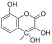 8-hydroxy-4-methyl-3,4-dihydroxycoumarin Struktur