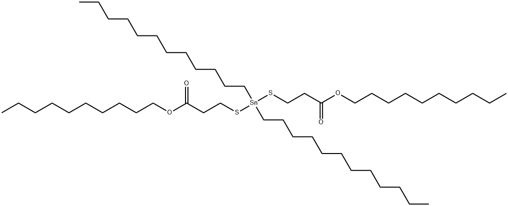 decyl 5,5-didodecyl-9-oxo-10-oxa-4,6-dithia-5-stannaicosanoate Struktur