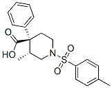 rel-[3R*,(-)]-3α*-メチル-1-[(4-メチルフェニル)スルホニル]-4-フェニル-4β*-ピペリジンカルボン酸 化學(xué)構(gòu)造式