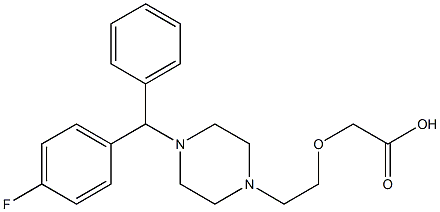 (2-(4-((4-Fluorophenyl)phenylmethyl)-1-piperazinyl)ethoxy)acetic acid  hydrate Struktur