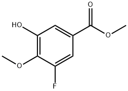 Benzoic acid, 3-fluoro-5-hydroxy-4-methoxy-, methyl ester (9CI) Struktur