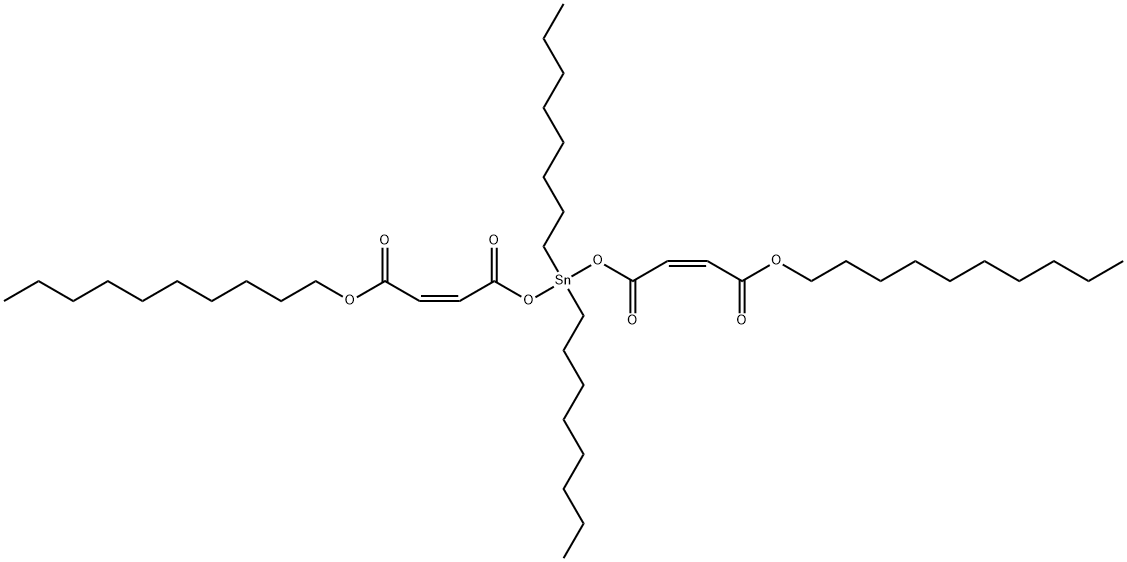 decyl (Z,Z)-6,6-dioctyl-4,8,11-trioxo-5,7,12-trioxa-6-stannadocosa-2,9-dienoate Struktur