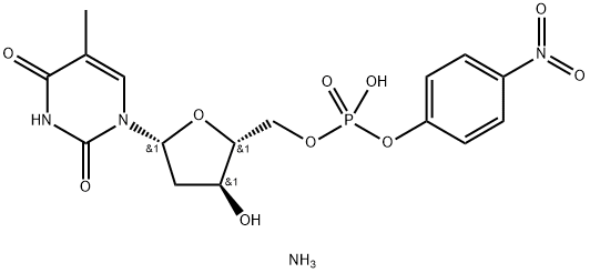 5'-Thymidylic acid, mono(4-nitrophenyl) ester, monoammonium salt Struktur