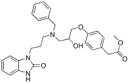 methyl 4-[3-[[3-(2,3-dihydro-2-oxo-1H-benzimidazol-1-yl)propyl]benzylamino]-2-hydroxypropoxy]phenylacetate Struktur