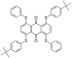 1,5-bis[[4-(1,1-dimethylethyl)phenyl]thio]-4,8-bis(phenylthio)anthraquinone Struktur