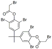 (1-methylethylidene)bis(2,6-dibromo-4,1-phenylene) bis(bromoacetate)  Struktur