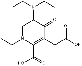 3-Pyridineacetic  acid,  2-carboxy-5-(diethylamino)-1-ethyl-1,4,5,6-tetrahydro-4-oxo- Struktur