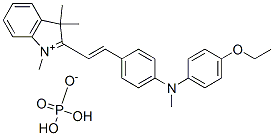 2-[2-[4-[(4-ethoxyphenyl)methylamino]phenyl]vinyl]-1,3,3-trimethyl-3H-indolium dihydrogen phosphate Struktur