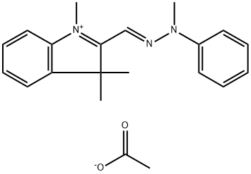 1,3,3-trimethyl-2-[(methylphenylhydrazono)methyl]-3H-indolium acetate Struktur