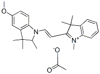 2-[2-(2,3-dihydro-5-methoxy-2,3,3-trimethyl-1H-indol-1-yl)vinyl]-1,3,3-trimethyl-3H-indolium acetate Struktur