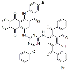 6,6'-[(6-phenoxy-1,3,5-triazine-2,4-diyl)diimino]bis[10-bromonaphth[2,3-c]acridine-5,8,14(13H)-trione] Struktur