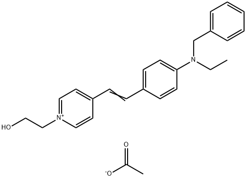 4-[2-[4-[benzylmethyl(ethyl)amino]phenyl]vinyl]-1-(2-hydroxyethyl)pyridinium acetate Struktur