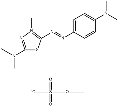 5-(dimethylamino)-2-[[4-(dimethylamino)phenyl]azo]-3-methyl-1,3,4-thiadiazolium methyl sulphate Struktur