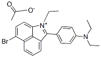 6-bromo-2-[4-(diethylamino)phenyl]-1-ethylbenz[cd]indolium acetate Struktur