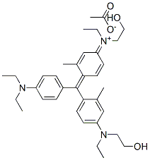 [4-[[4-(diethylamino)phenyl][4-[ethyl(2-hydroxyethyl)amino]-2-methylphenyl]methylene]-3-methyl-2,5-cyclohexadien-1-ylidene]ethyl(2-hydroxyethyl)ammonium acetate Struktur