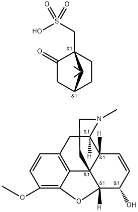 (5alpha,6alpha)-7,8-didehydro-4,5-epoxy-3-methoxy-17-methylmorphinan-6-yl (1S)-7,7-dimethyl-2-oxobicyclo[2.2.1]heptane-1-methanesulphonate Struktur