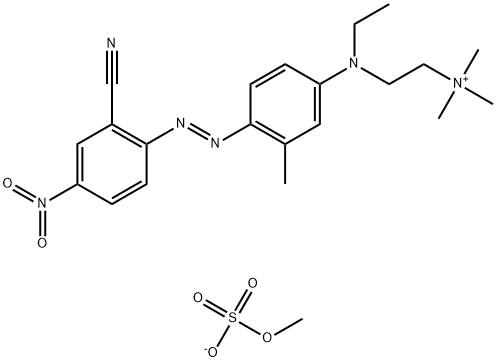 [2-[[4-[(2-cyano-4-nitrophenyl)azo]-3-methylphenyl]ethylamino]ethyl]trimethylammonium methyl sulphate Struktur