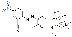 [2-[[4-[(2-cyano-4-nitrophenyl)azo]-3-methylphenyl]ethylamino]ethyl]trimethylammonium hydrogen sulphate Struktur