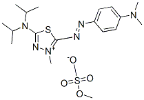 5-(diisopropylamino)-2-[[4-(dimethylamino)phenyl]azo]-3-methyl-1,3,4-thiadiazolium methyl sulphate Struktur