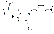 5-(diisopropylamino)-2-[[4-(dimethylamino)phenyl]azo]-3-methyl-1,3,4-thiadiazolium acetate Struktur