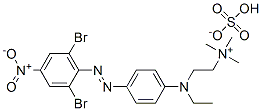 [2-[[4-[(2,6-dibromo-4-nitrophenyl)azo]phenyl]ethylamino]ethyl]trimethylammonium hydrogen sulphate Struktur