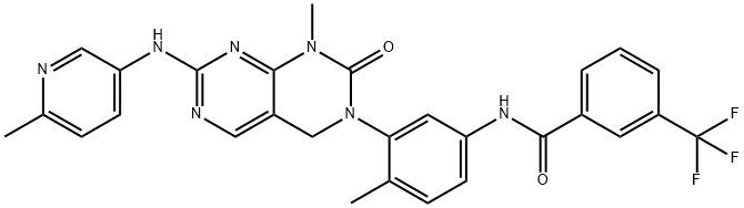 BenzaMide, N-[3-[1,4-dihydro-1-Methyl-7-[(6-Methyl-3-pyridinyl)aMino]-2-oxopyriMido[4,5-d]pyriMidin-3(2H)-yl]-4-Methylphenyl]-3-(trifluoroMethyl)- Struktur