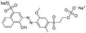 disodium 4-hydroxy-3-[[2-methoxy-5-methyl-4-[[2-(sulphonatooxy)ethyl]sulphonyl]phenyl]azo]naphthalenesulphonate Struktur