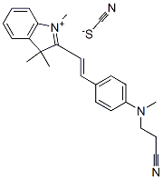 2-[2-[4-[(2-cyanoethyl)methylamino]phenyl]vinyl]-1,3,3-trimethyl-3H-indolium thiocyanate Struktur