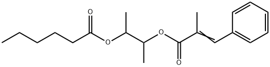 1-Methyl-2-((2-methyl-1-oxo-3-phenyl-2-propenyl)oxy)propyl hexanoate Struktur