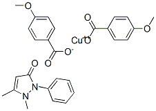 copper, 1,5-dimethyl-2-phenyl-pyrazol-3-one, 4-methoxybenzoate Struktur