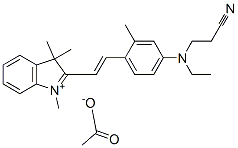 2-[2-[4-[(2-cyanoethyl)ethylamino]-o-tolyl]vinyl]-1,3,3-trimethyl-3H-indolium acetate Struktur