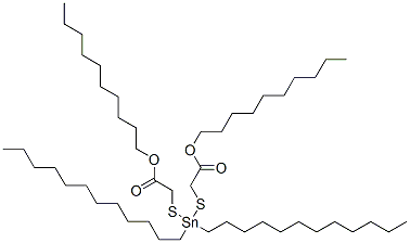 decyl 4,4-didodecyl-7-oxo-8-oxa-3,5-dithia-4-stannaoctadecanoate Struktur